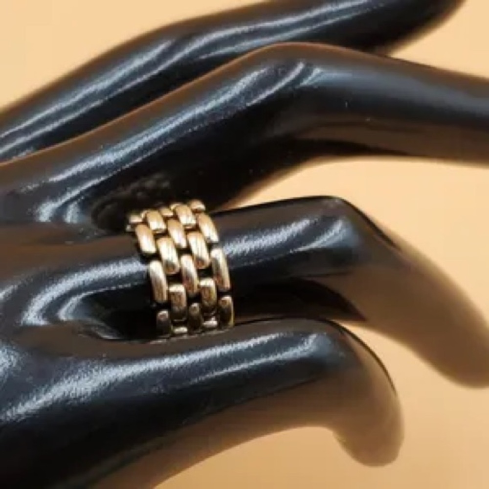Stainless gold plated chain ring - vintage